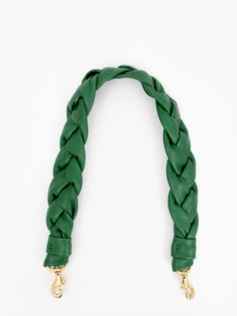 Clare V. Fern Green Leather Braided Shoulder Strap NWT